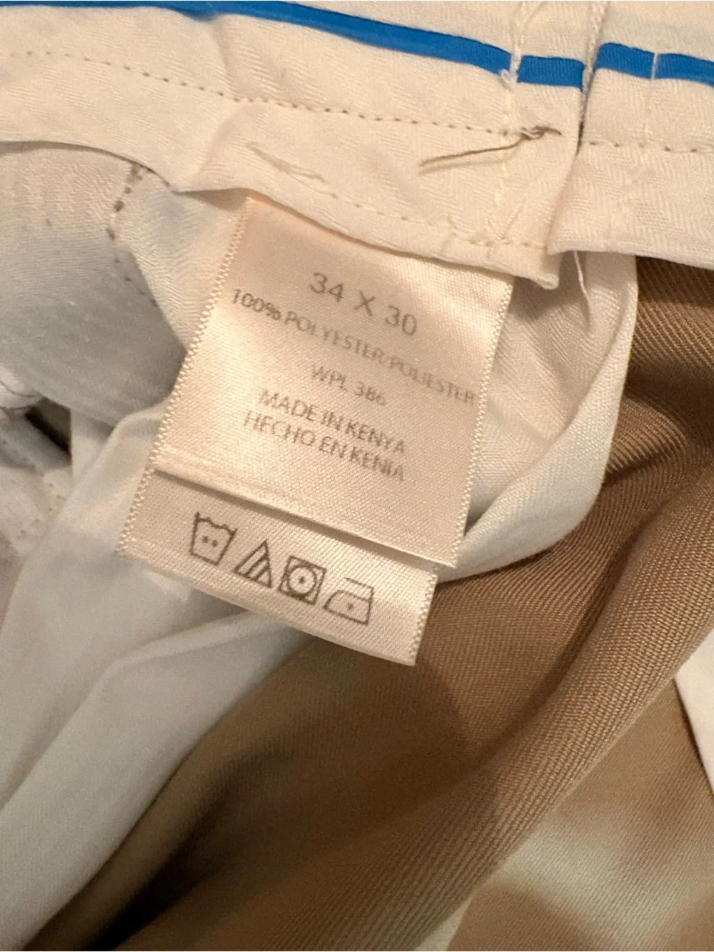 Men's Beige Dress Pants - Classic Flat Front
